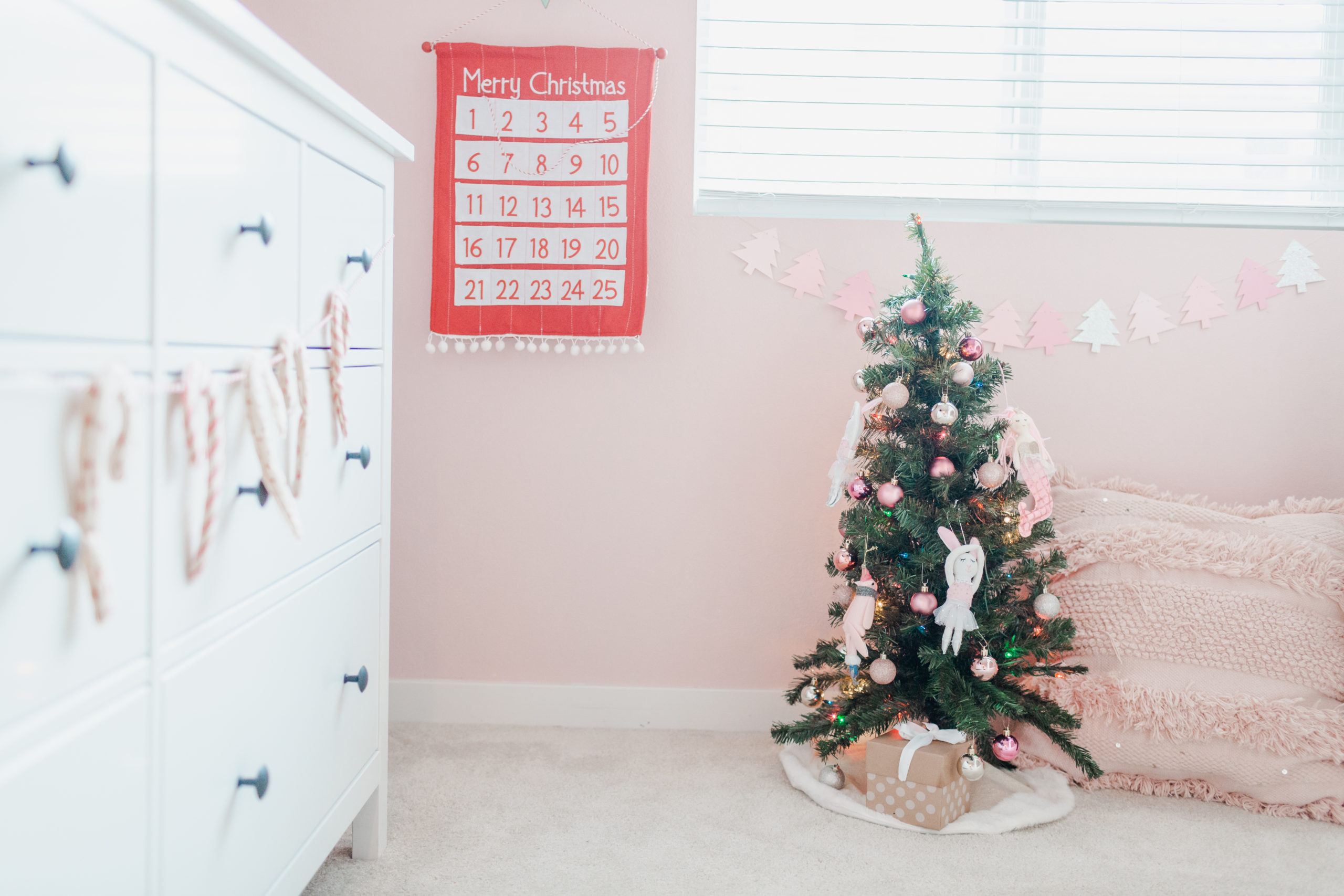 The Girls’ Pink Christmas Bedroom