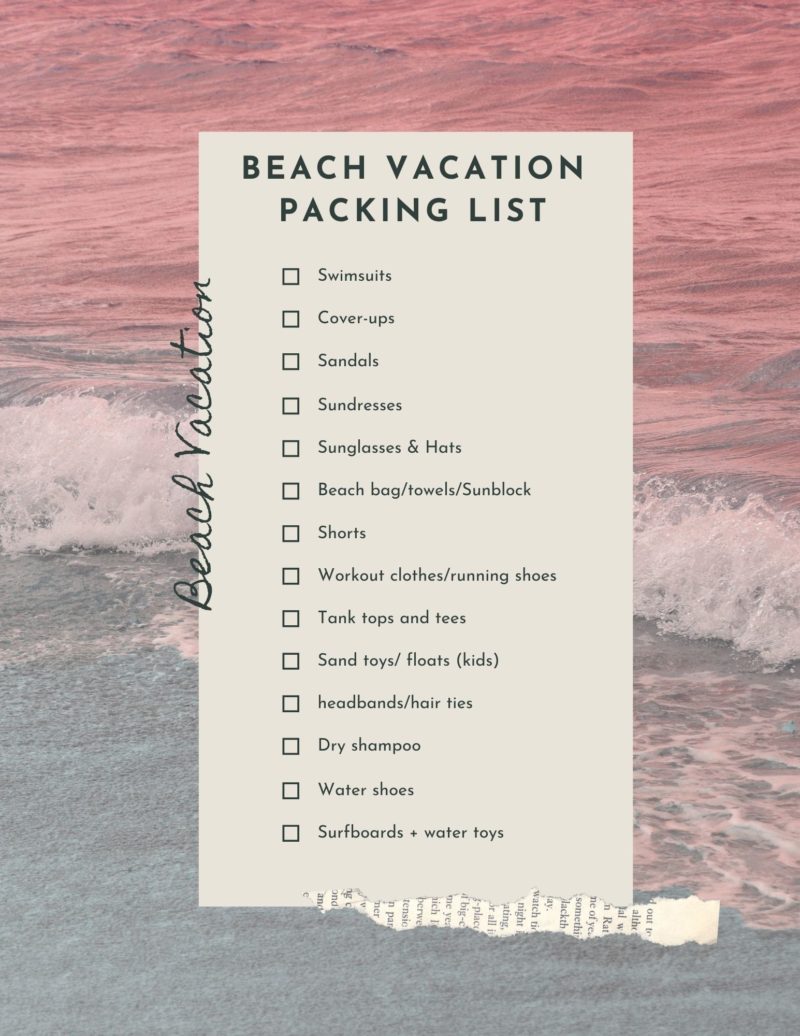 Free printable packing lists - Aly & Co.